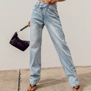 Princess Polly Holly Asymmetric Straight Leg Jeans